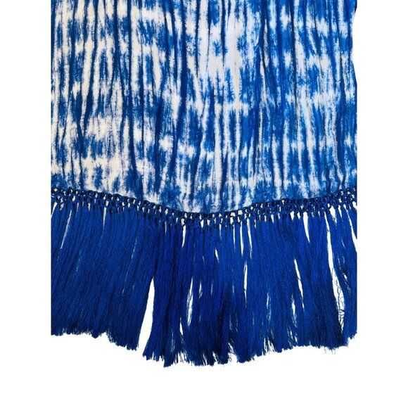 2/$30 Blue Saks Fifth Avenue M Tie-Dye Fringe Bathing Suit Cover Up - Picture 5 of 13
